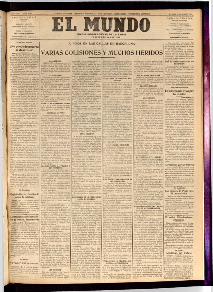 Miniatura de El Mundo del 13 de marzo de 1923