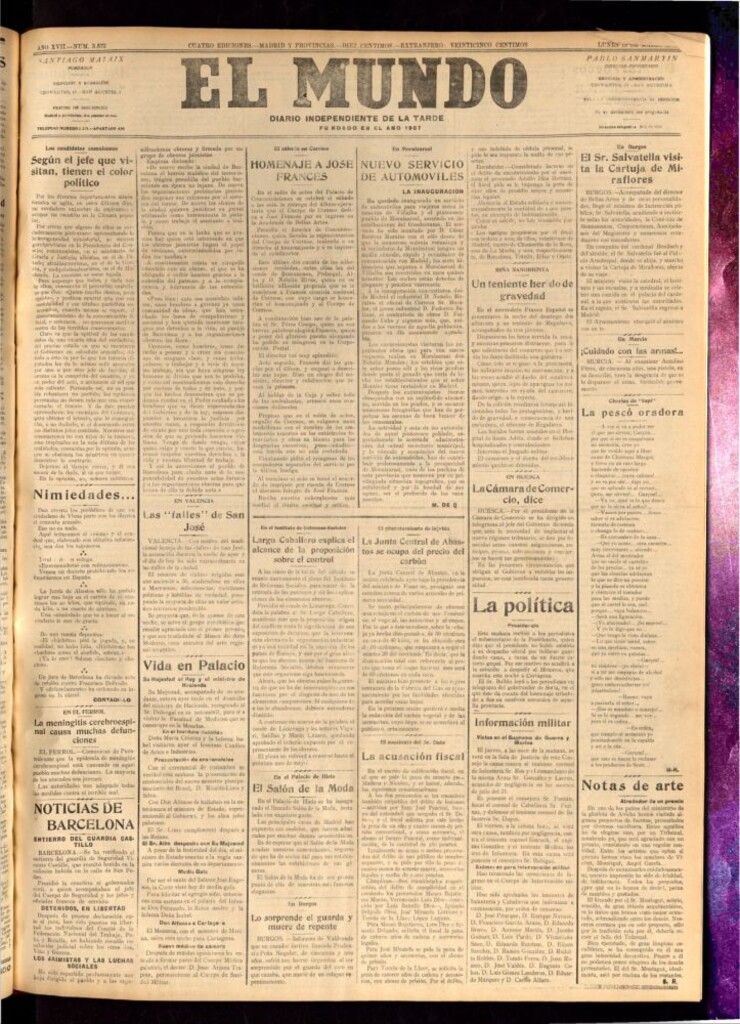Miniatura de El Mundo del 19 de marzo de 1923