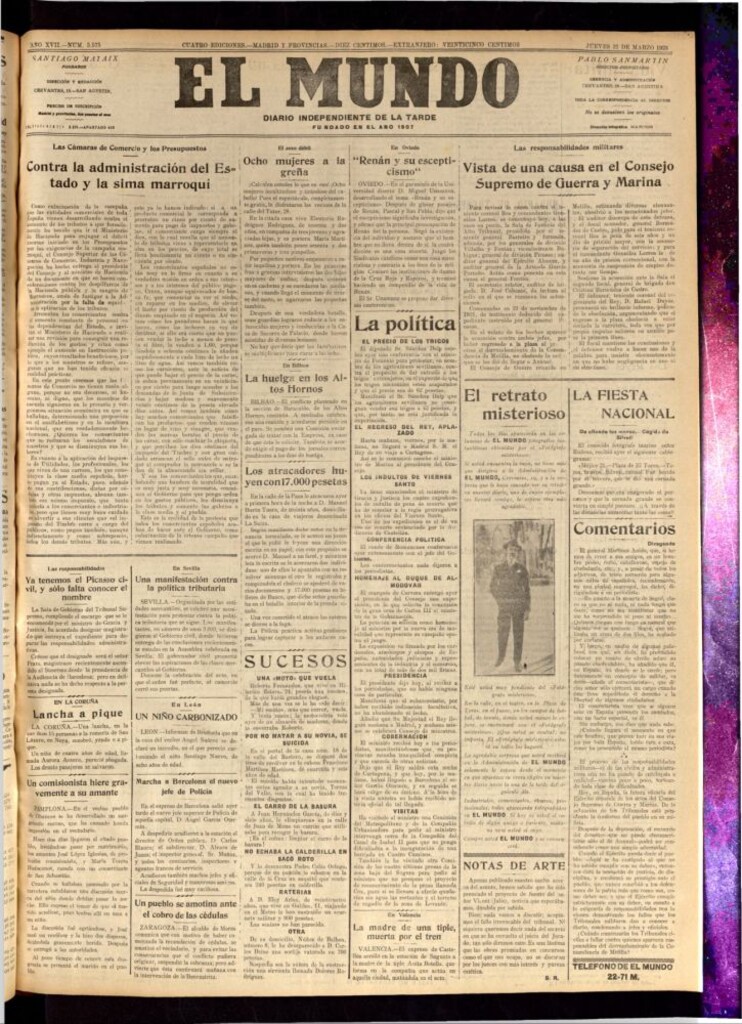 Miniatura de El Mundo del 22 de marzo de 1923