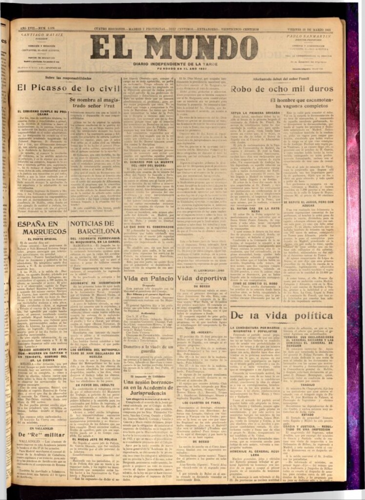 Miniatura de El Mundo del 23 de marzo de 1923