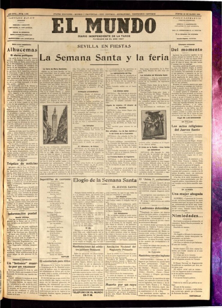 Miniatura de El Mundo del 29 de marzo de 1923