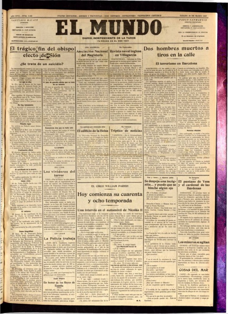 Miniatura de El Mundo del 31 de marzo de 1923