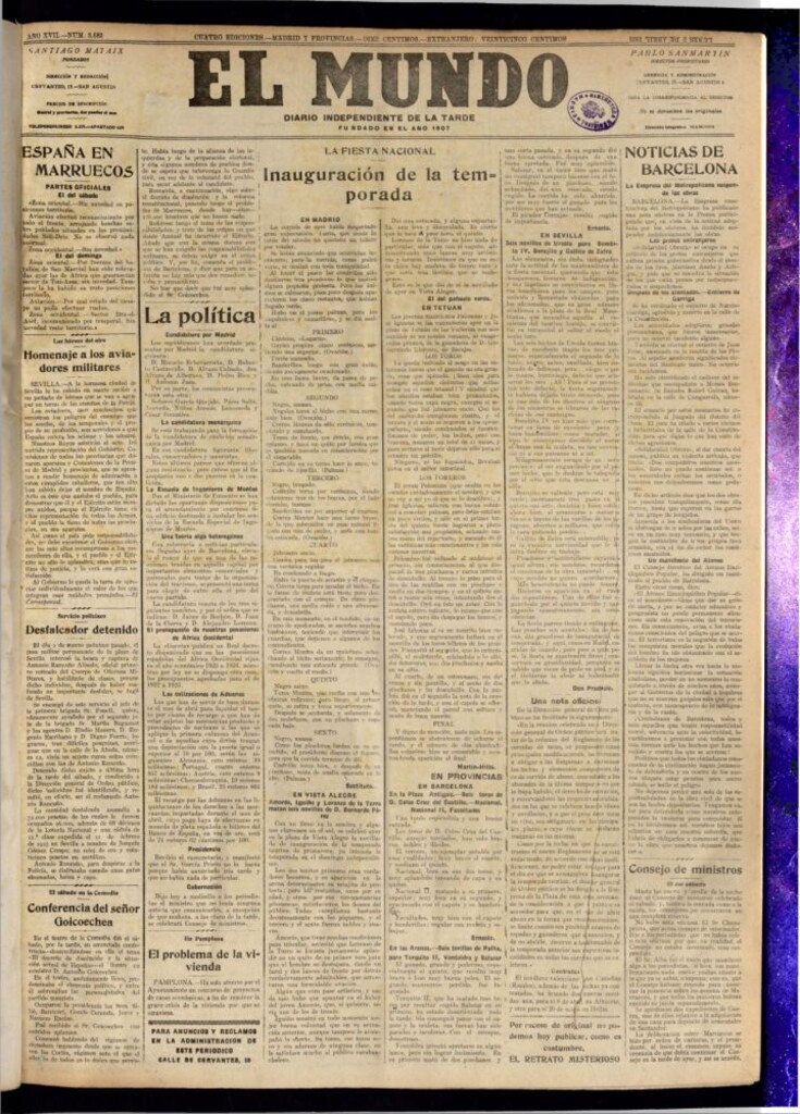 Miniatura de El Mundo del 2 de abril de 1923