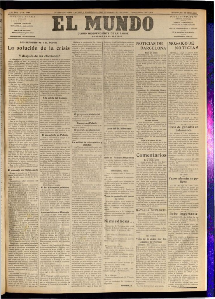 Miniatura de El Mundo del 4 de abril de 1923