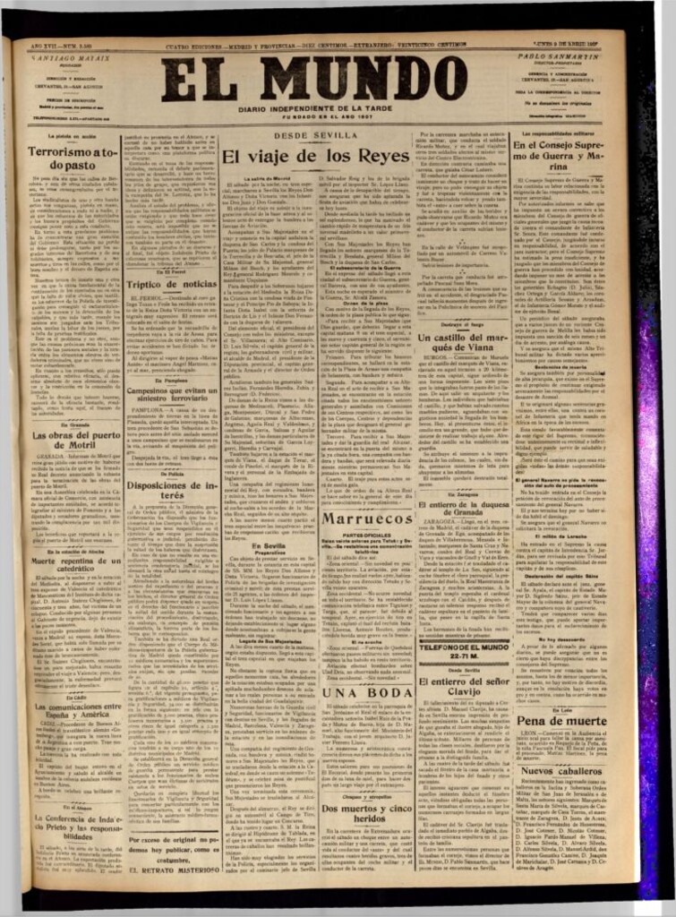 Miniatura de El Mundo del 9 de abril de 1923