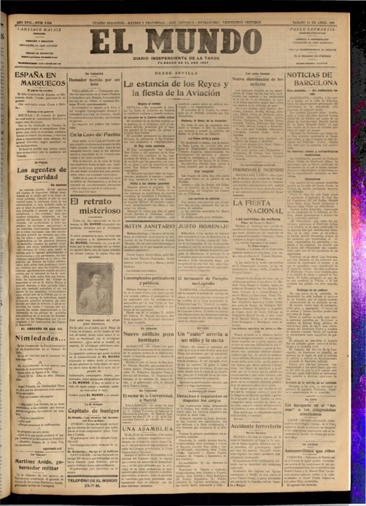 Miniatura de El Mundo del 14 de abril de 1923