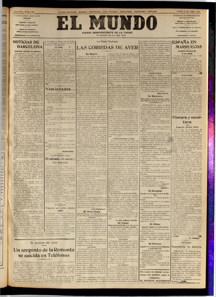 Miniatura de El Mundo del 16 de abril de 1923