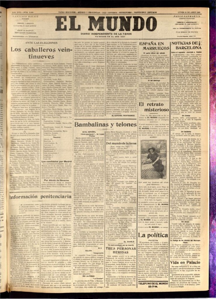 Miniatura de El Mundo del 23 de abril de 1923