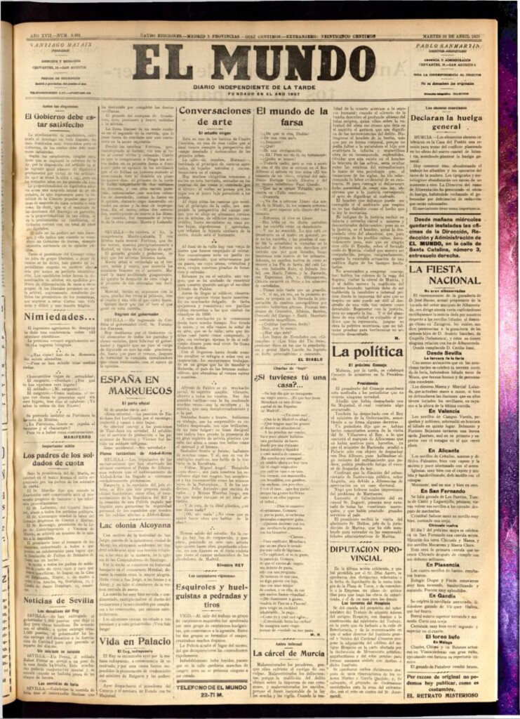 Miniatura de El Mundo del 24 de abril de 1923