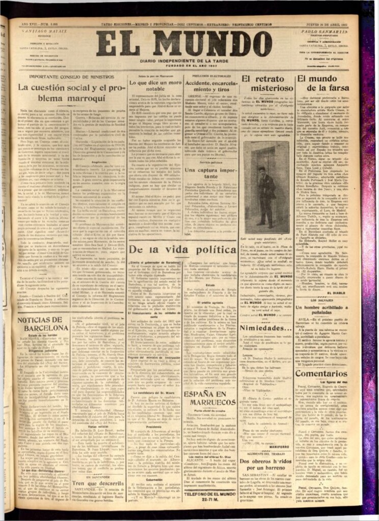 Miniatura de El Mundo del 26 de abril de 1923