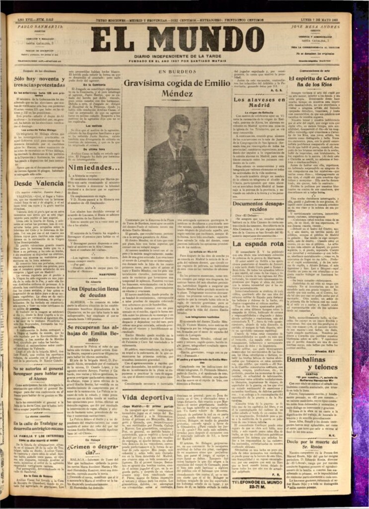 Miniatura de El Mundo del 7 de mayo de 1923