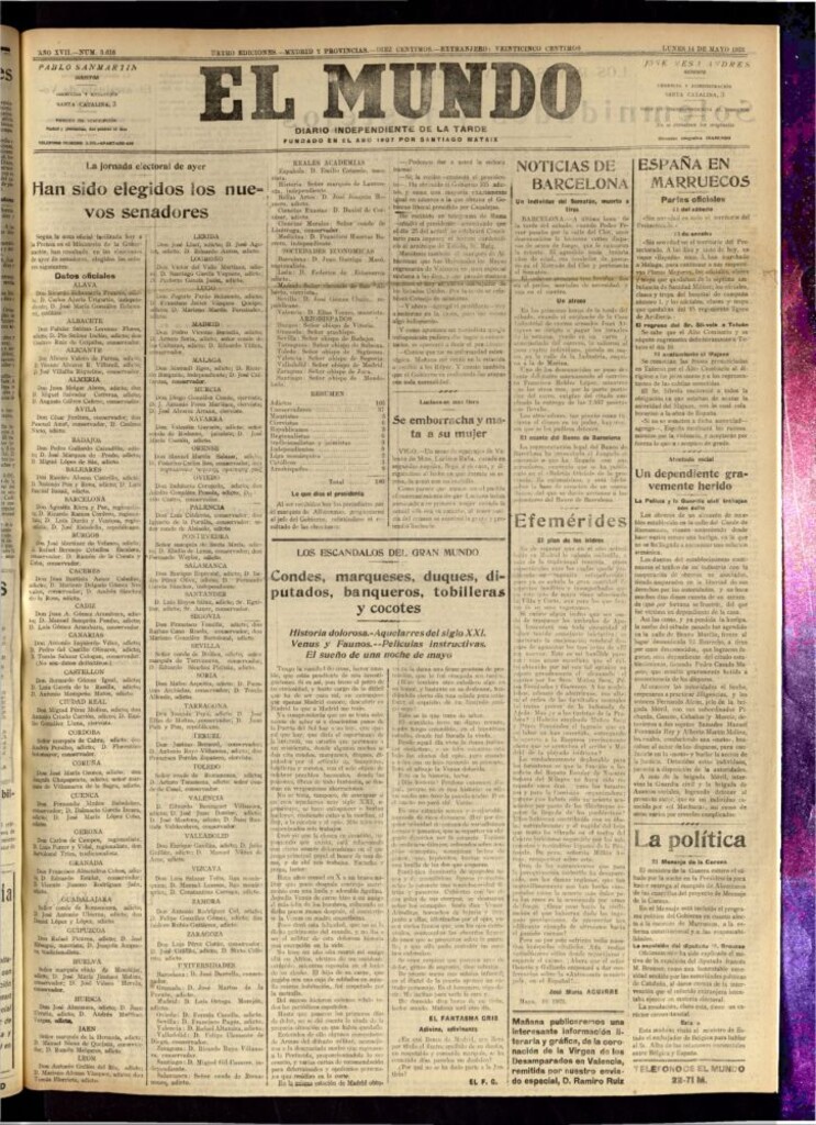 Miniatura de El Mundo del 14 de mayo de 1923