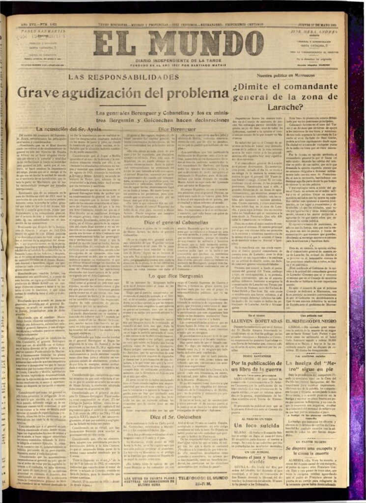 Miniatura de El Mundo del 17 de mayo de 1923
