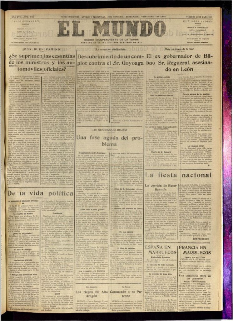 Miniatura de El Mundo del 18 de mayo de 1923