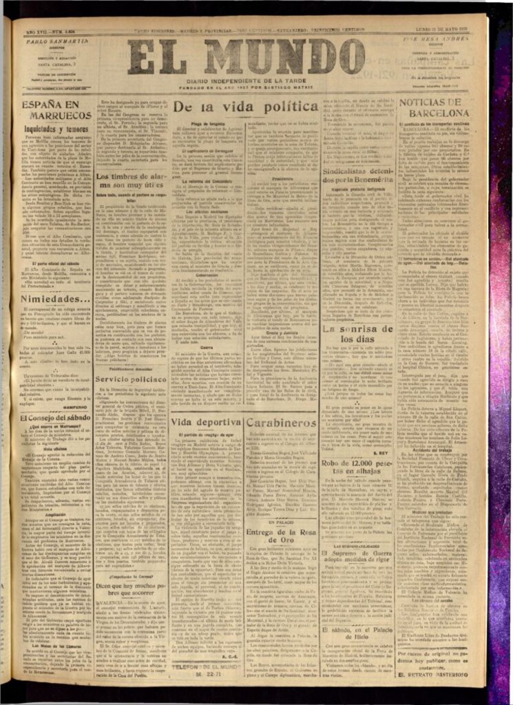 Miniatura de El Mundo del 21 de mayo de 1923