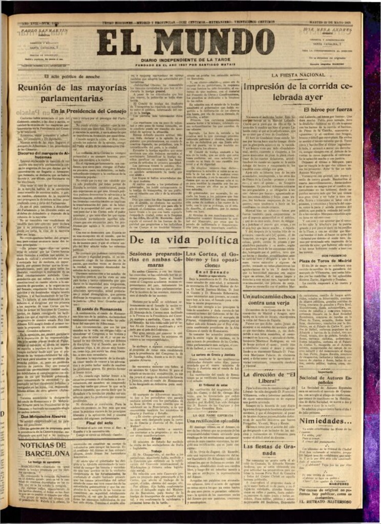 Miniatura de El Mundo del 22 de mayo de 1923
