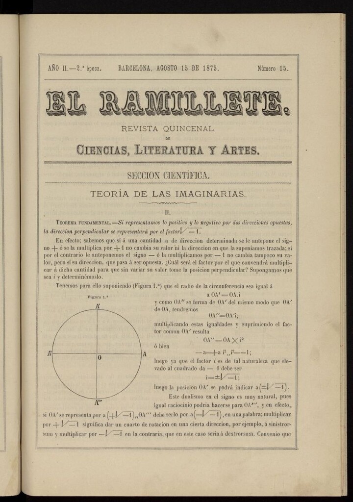 Miniatura de El ramillete : revista quincenal de ciencias, literatura y artes del 15 de agosto de 1875