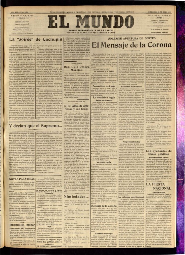 Miniatura de El Mundo del 23 de mayo de 1923