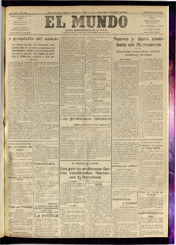 Miniatura de El Mundo del 29 de mayo de 1923