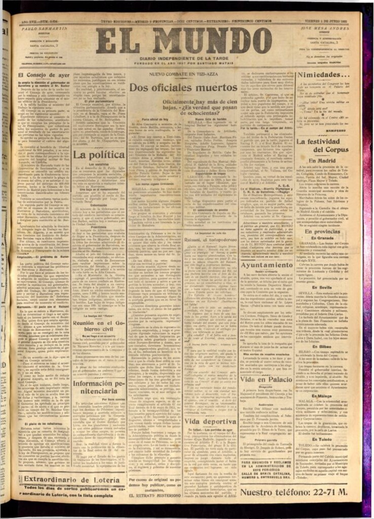 Miniatura de El Mundo del 1 de junio de 1923