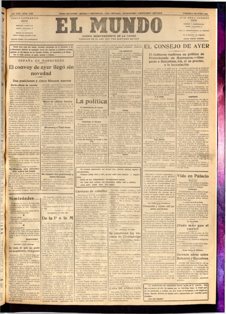 Miniatura de El Mundo del 8 de junio de 1923
