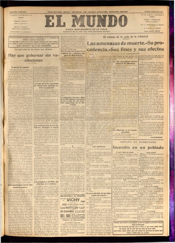 Miniatura de El Mundo del 14 de junio de 1923