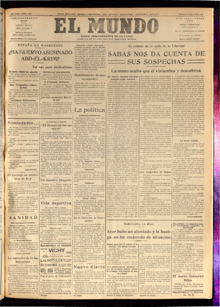 Miniatura de El Mundo del 16 de junio de 1923