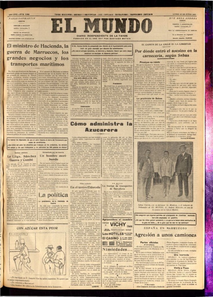 Miniatura de El Mundo del 18 de junio de 1923