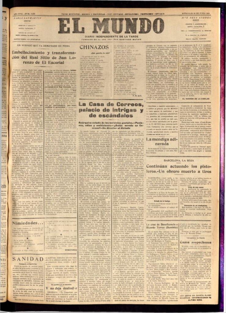 Miniatura de El Mundo del 20 de junio de 1923