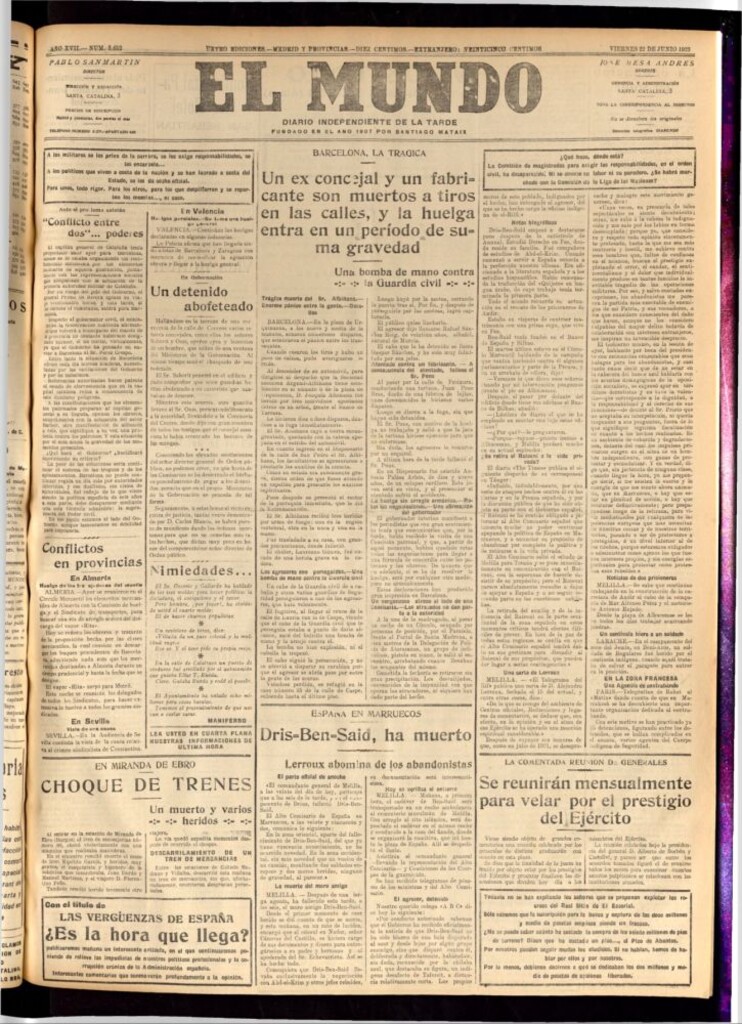 Miniatura de El Mundo del 22 de junio de 1923