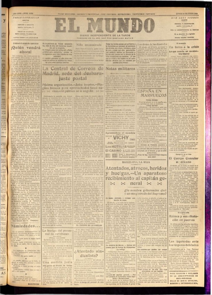 Miniatura de El Mundo del 25 de junio de 1923