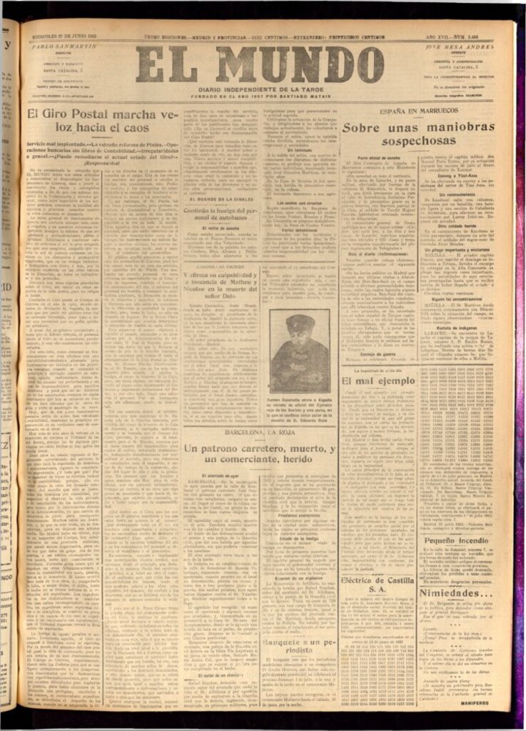 Miniatura de El Mundo del 27 de junio de 1923