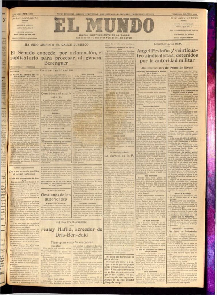 Miniatura de El Mundo del 29 de junio de 1923