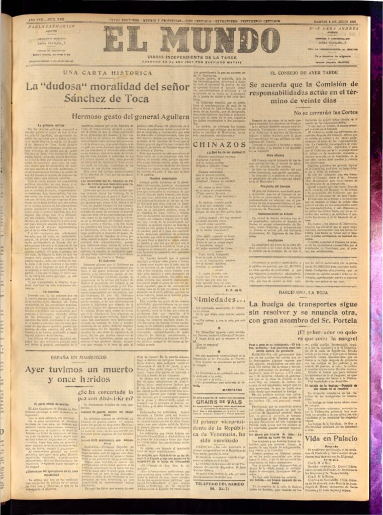 Miniatura de El Mundo del 3 de julio de 1923