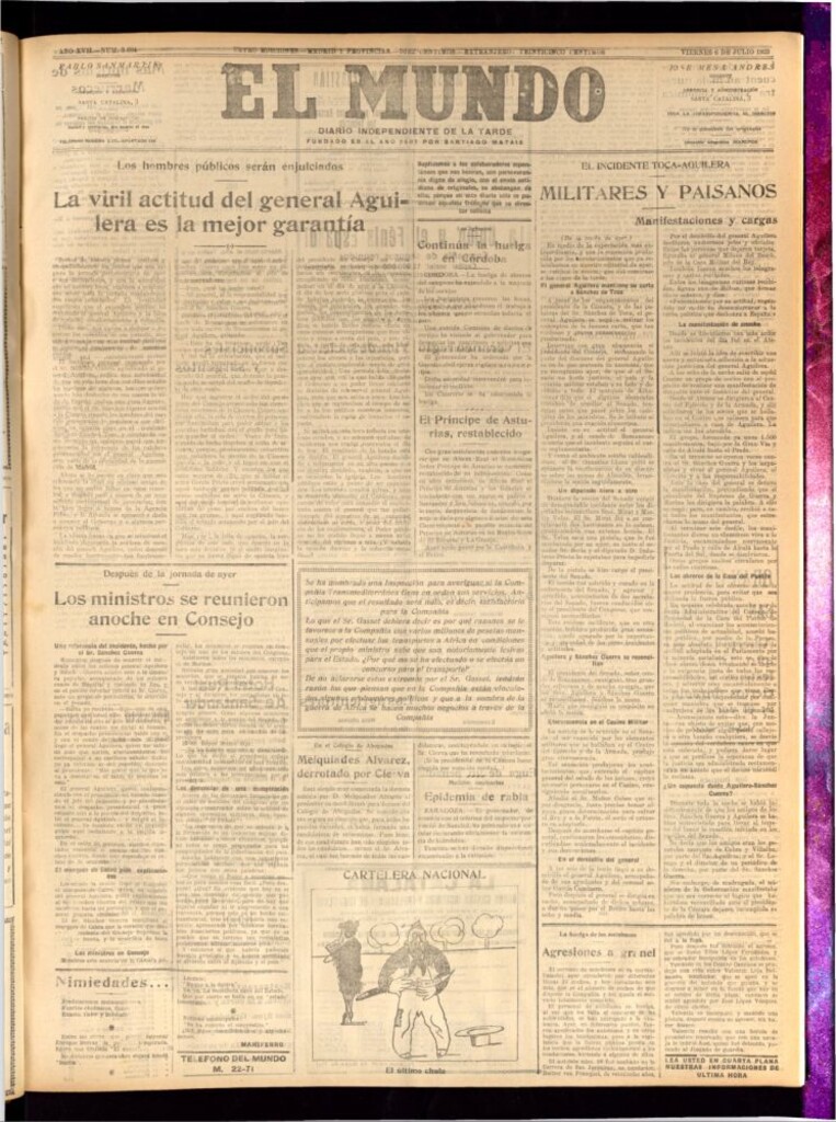 Miniatura de El Mundo del 6 de julio de 1923