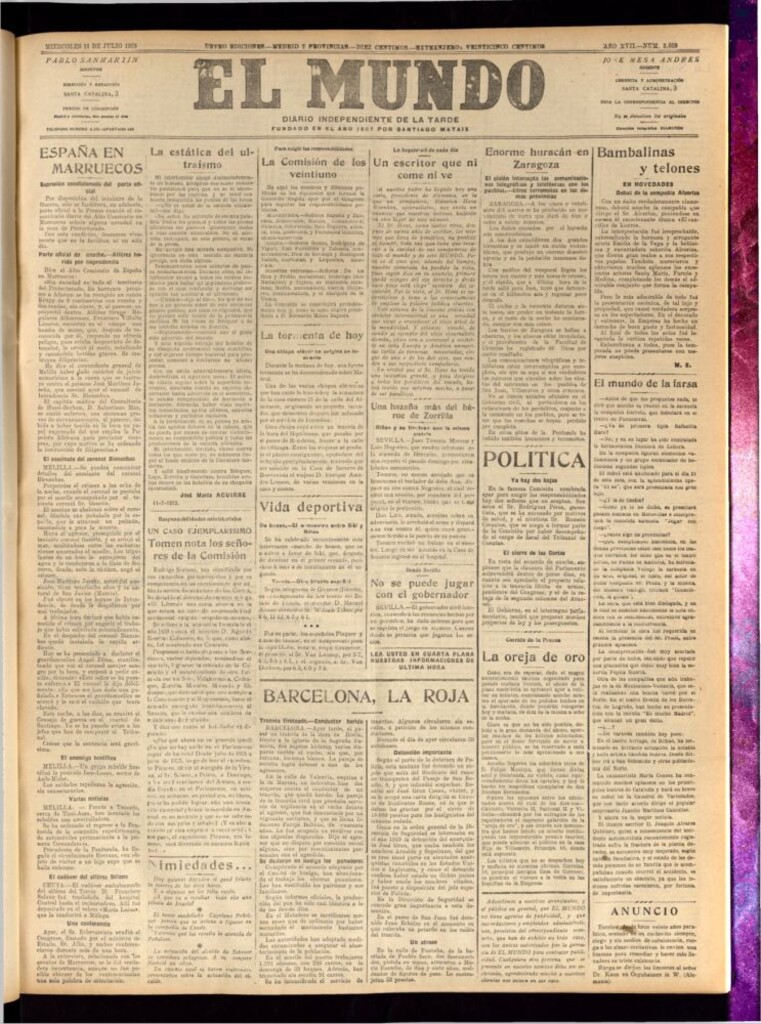 Miniatura de El Mundo del 11 de julio de 1923