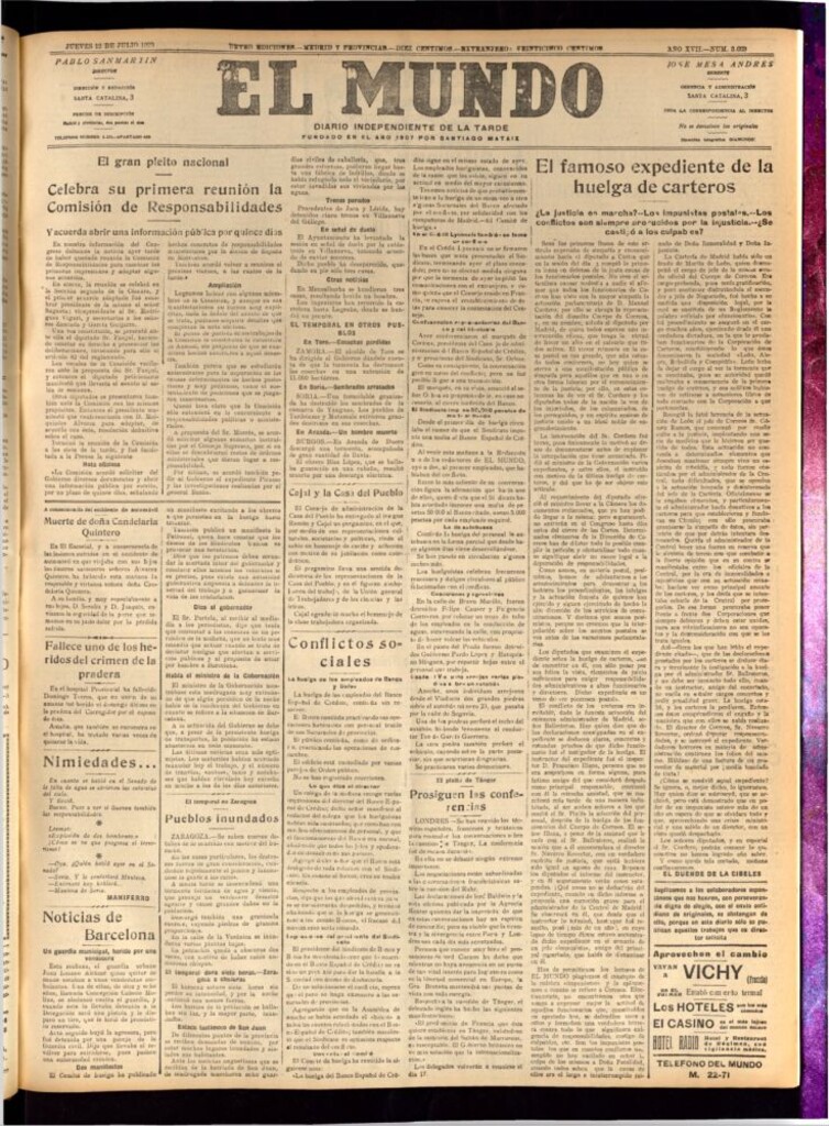 Miniatura de El Mundo del 12 de julio de 1923