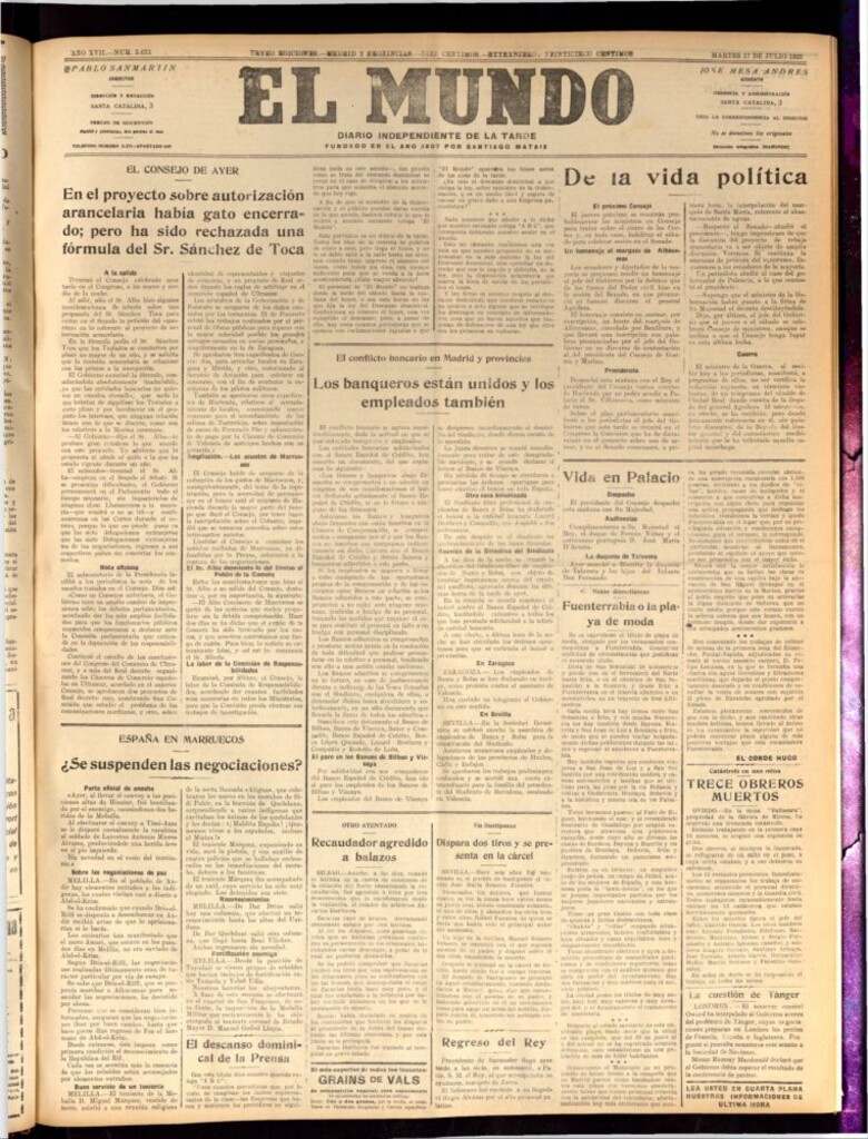 Miniatura de El Mundo del 17 de julio de 1923