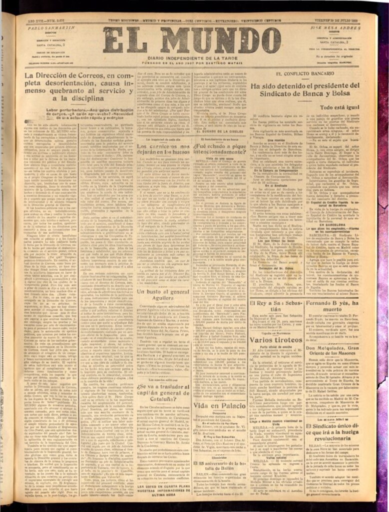 Miniatura de El Mundo del 20 de julio de 1923