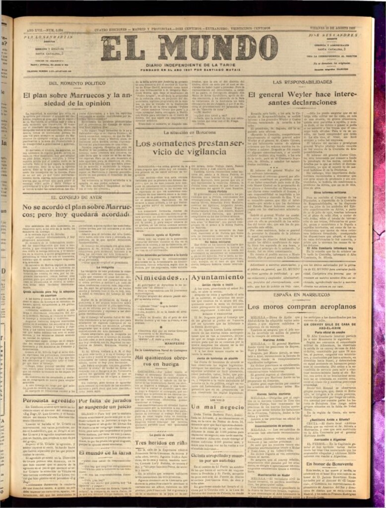 Miniatura de El Mundo del 10 de agosto de 1923