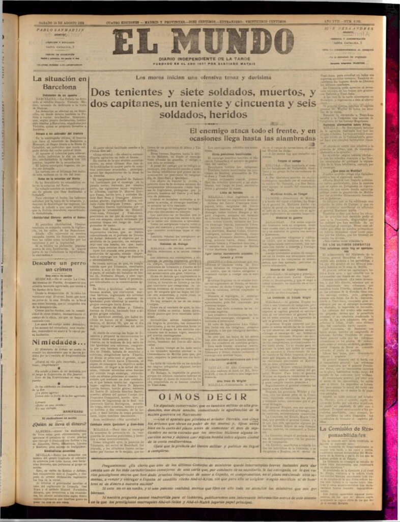 Miniatura de El Mundo del 18 de agosto de 1923