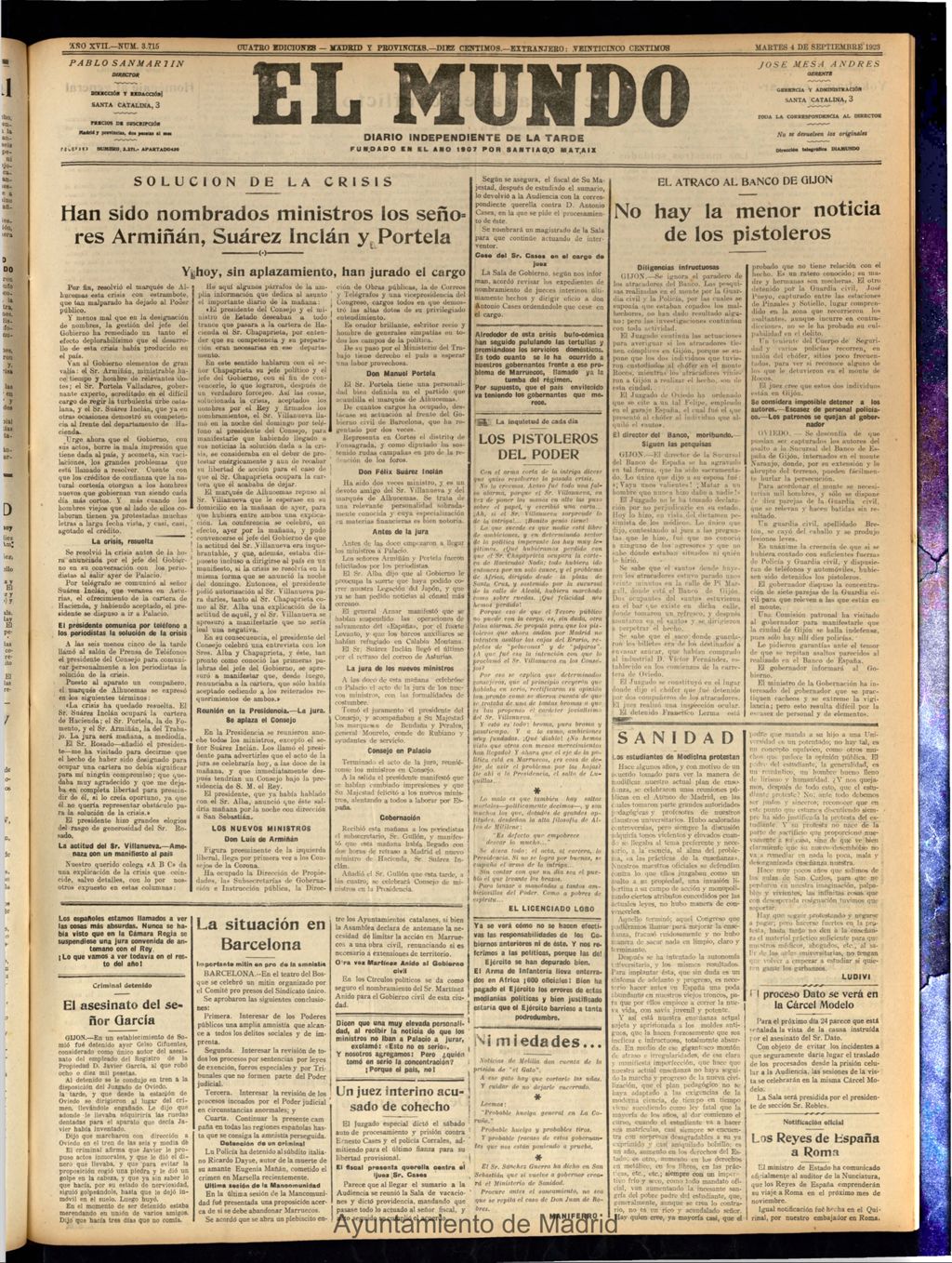 Miniatura de El Mundo del 4 de septiembre de 1923