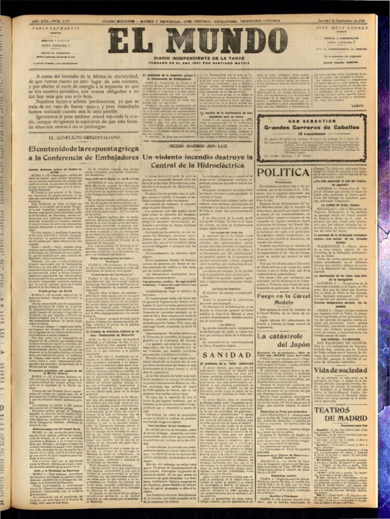 Miniatura de El Mundo del 6 de septiembre de 1923