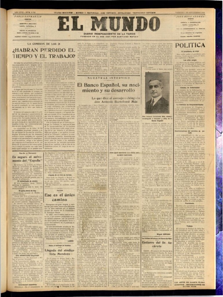 Miniatura de El Mundo del 7 de septiembre de 1923