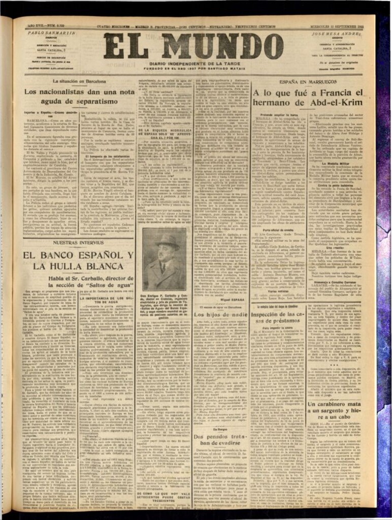 Miniatura de El Mundo del 12 de septiembre de 1923