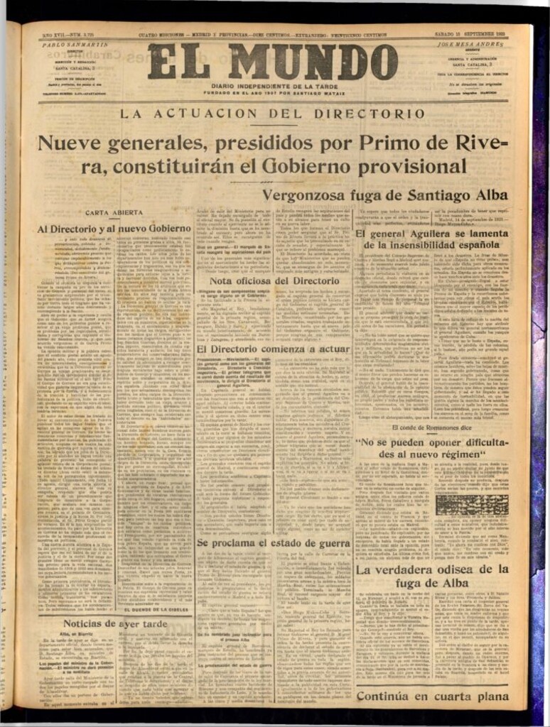 Miniatura de El Mundo del 15 de septiembre de 1923