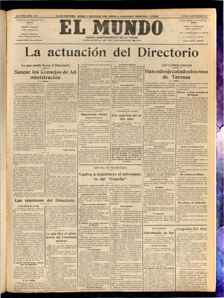 Miniatura de El Mundo del 24 de septiembre de 1923