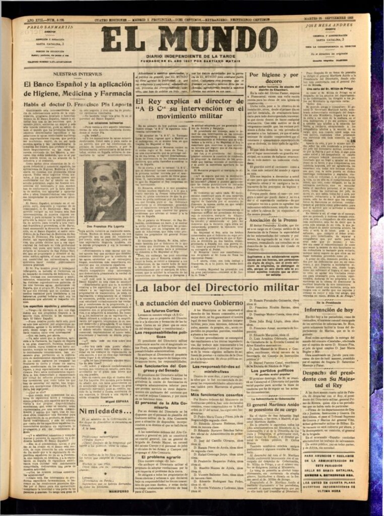 Miniatura de El Mundo del 25 de septiembre de 1923