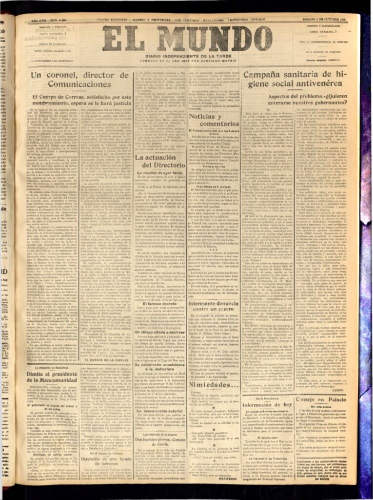 Miniatura de El Mundo del 6 de octubre de 1923