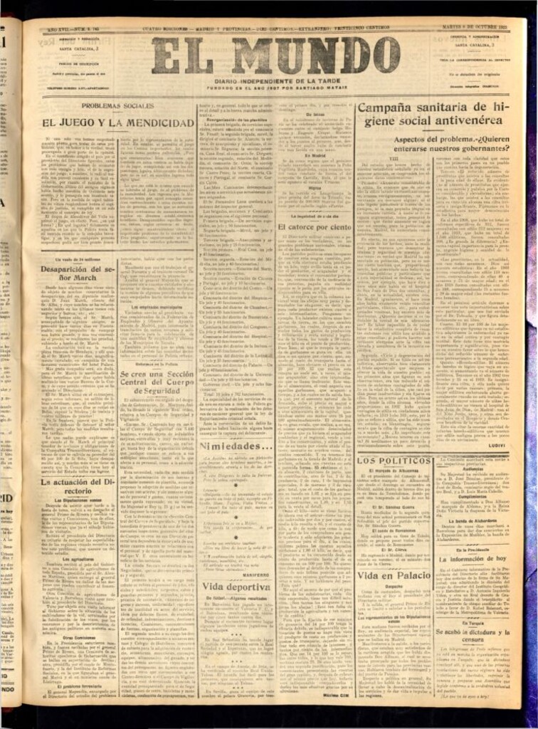 Miniatura de El Mundo del 9 de octubre de 1923